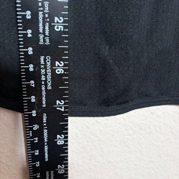 Nike T-Shirt Women's Large Black Textured Dri-Fit Double V Short Sleeve Active - Picture 5 of 9